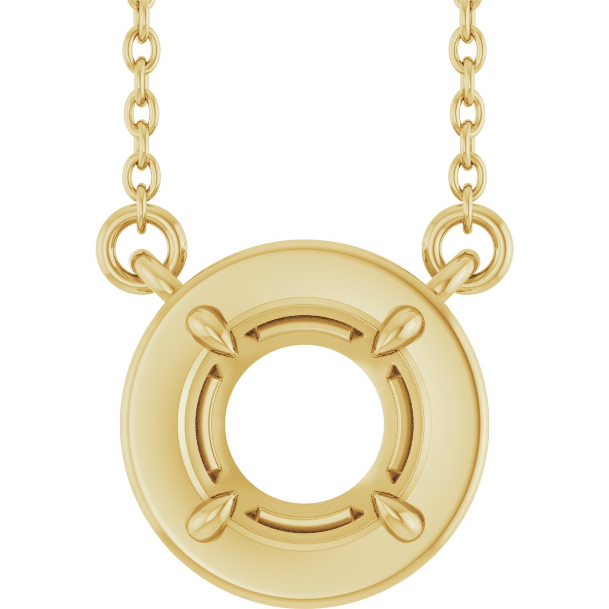 Claw-Prong Solitaire Bezel-Style Necklace or Center