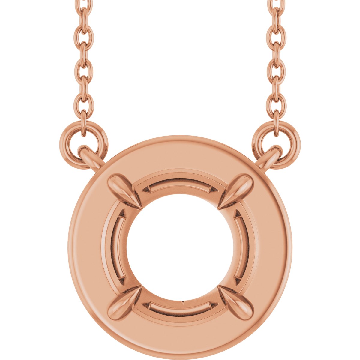 Claw-Prong Solitaire Bezel-Style Necklace or Center