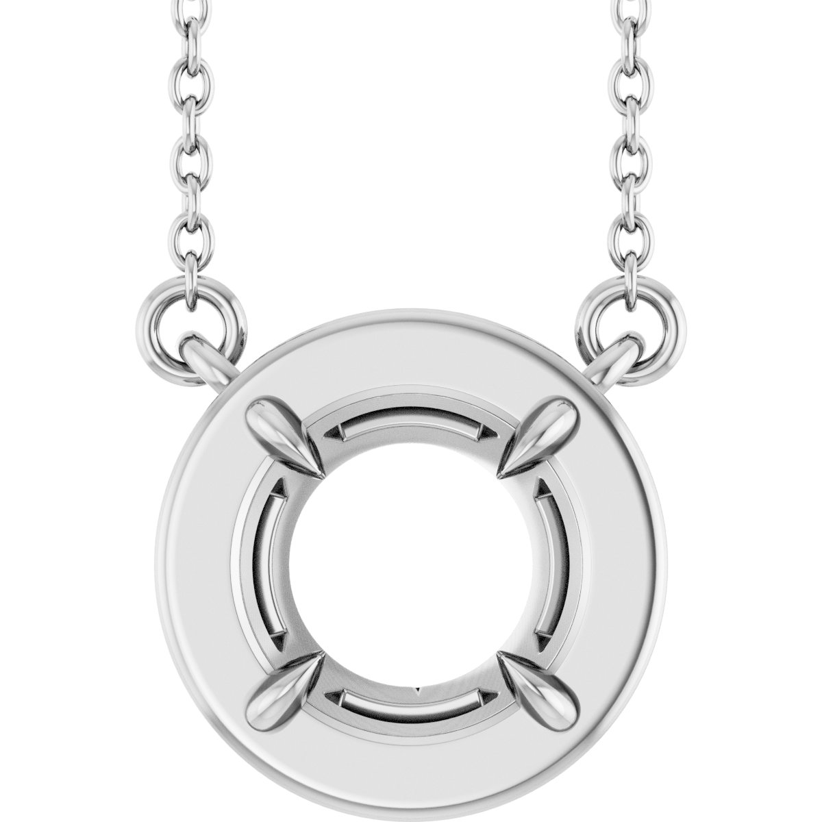 Claw-Prong Solitaire Bezel-Style Necklace or Center