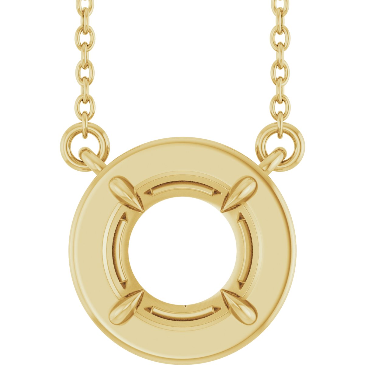 Claw-Prong Solitaire Bezel-Style Necklace or Center
