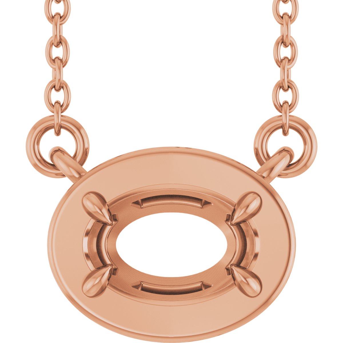 Claw-Prong Solitaire Bezel-Style Necklace or Center