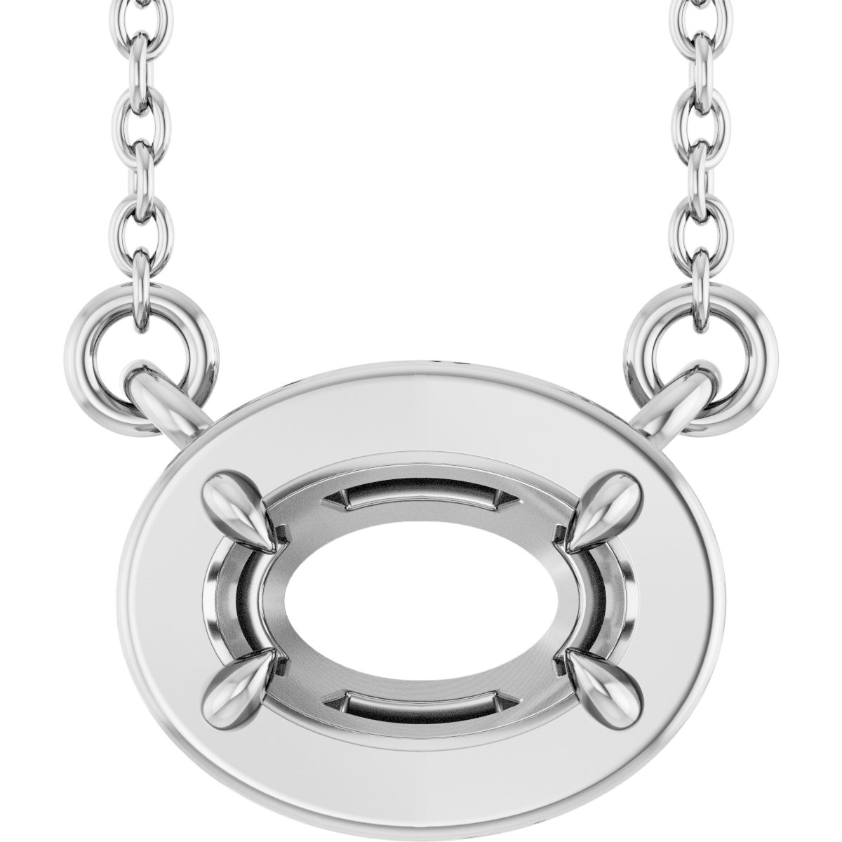 Claw-Prong Solitaire Bezel-Style Necklace or Center