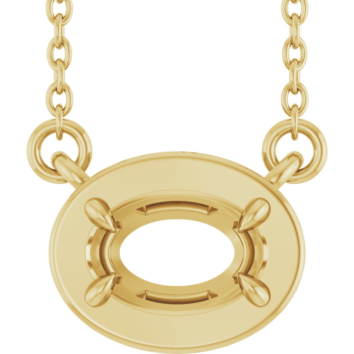 Claw-Prong Solitaire Bezel-Style Necklace or Center