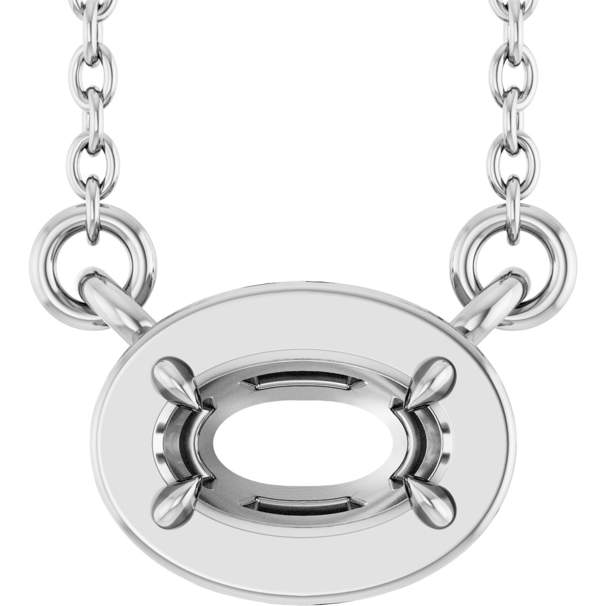 Claw-Prong Solitaire Bezel-Style Necklace or Center