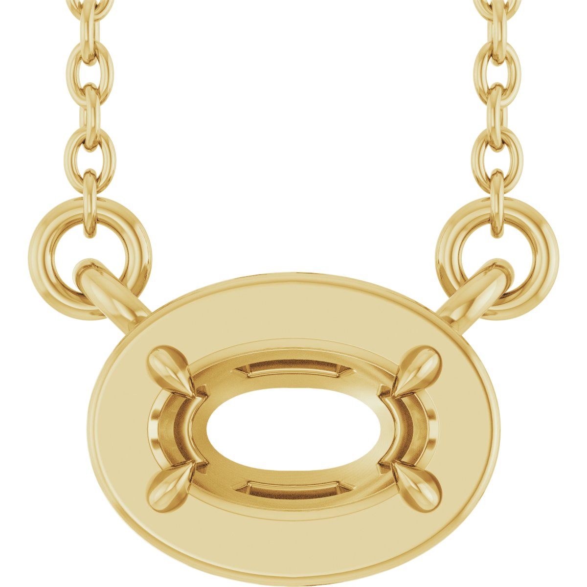 Claw-Prong Solitaire Bezel-Style Necklace or Center