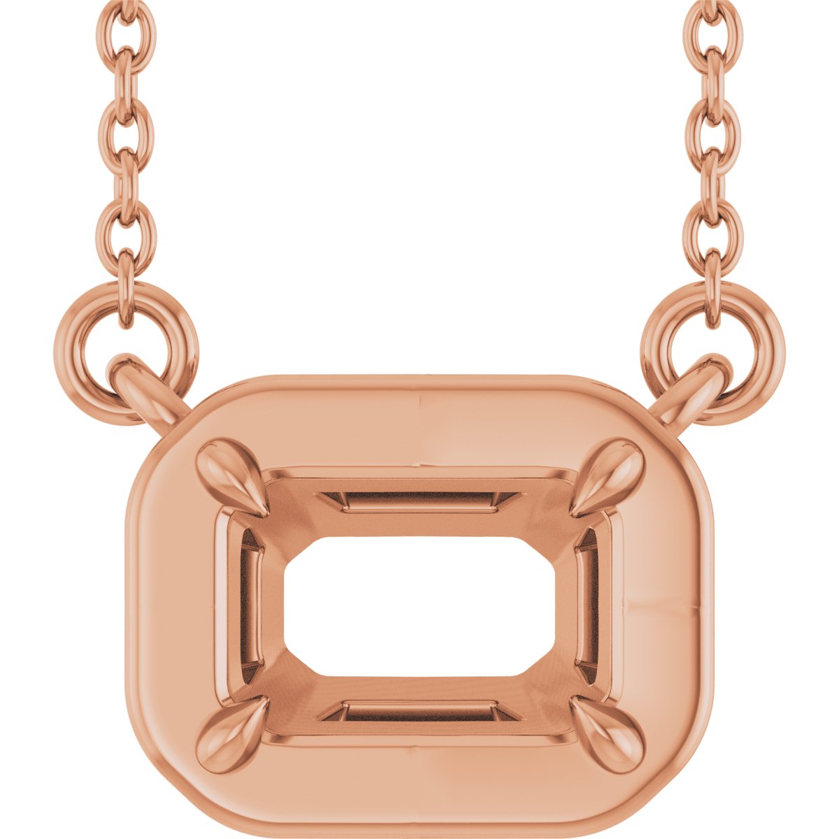 Claw-Prong Solitaire Bezel-Style Necklace or Center