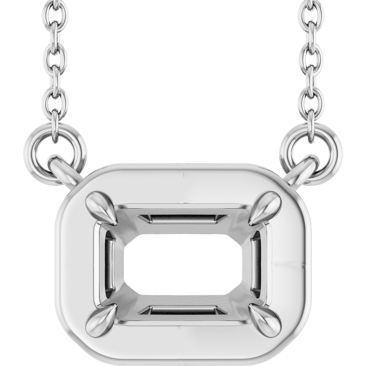 Claw-Prong Solitaire Bezel-Style Necklace or Center