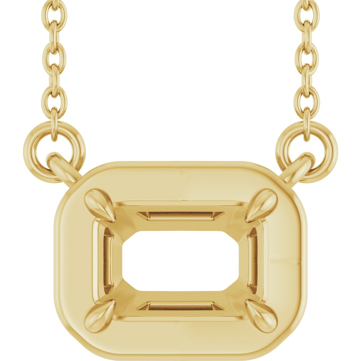 Claw-Prong Solitaire Bezel-Style Necklace or Center