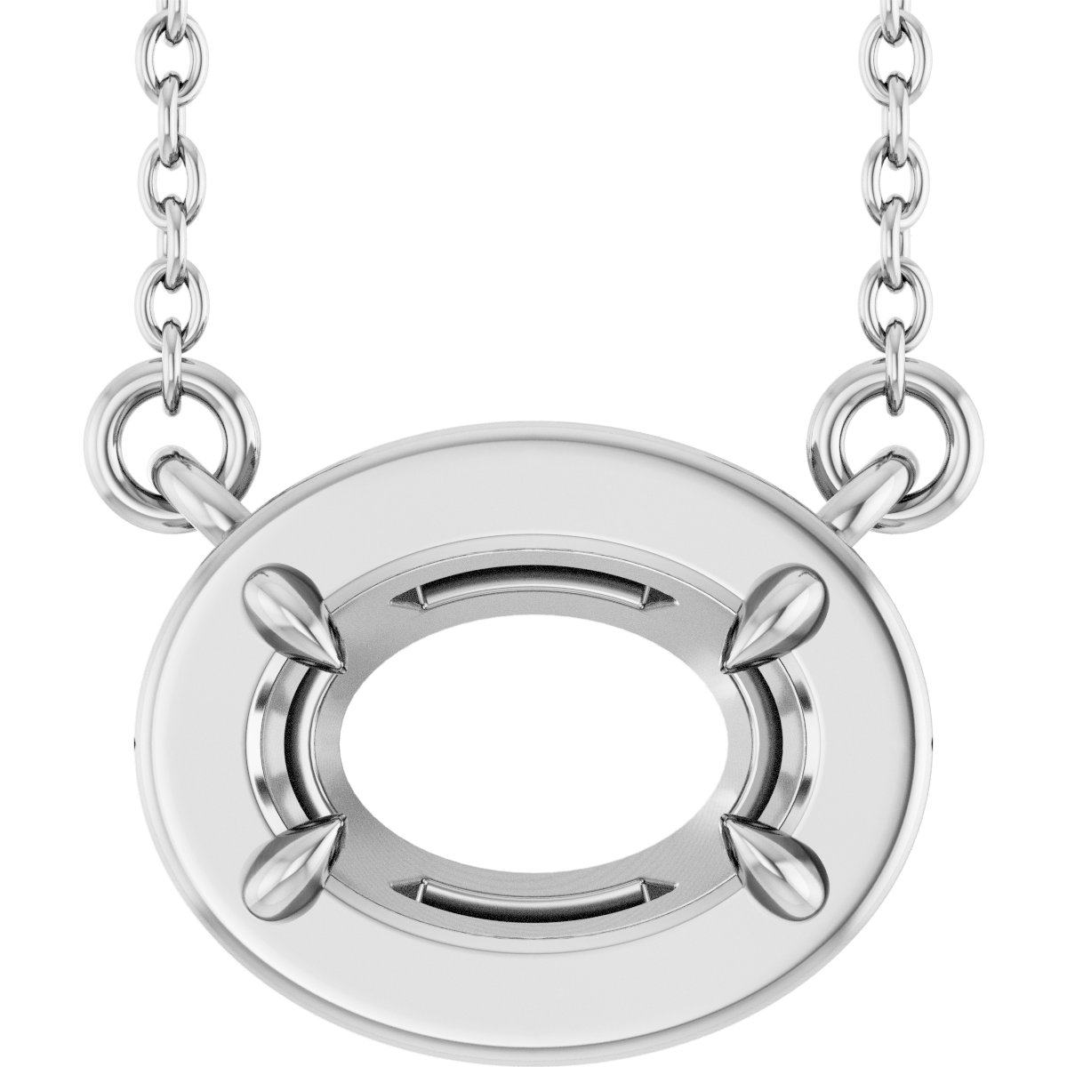 Claw-Prong Solitaire Bezel-Style Necklace or Center
