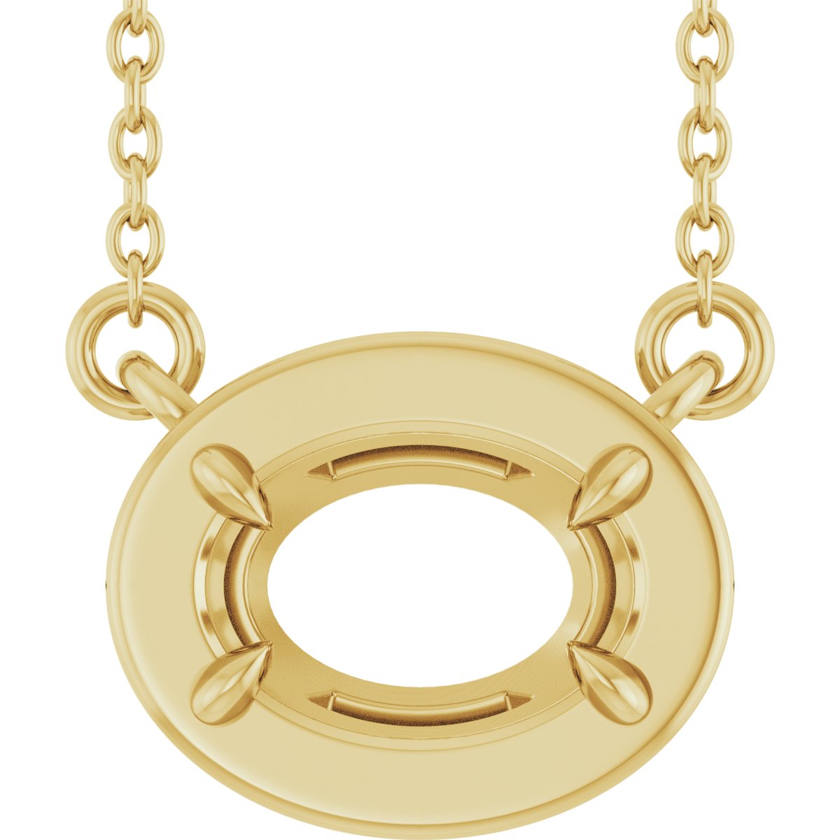 Claw-Prong Solitaire Bezel-Style Necklace or Center