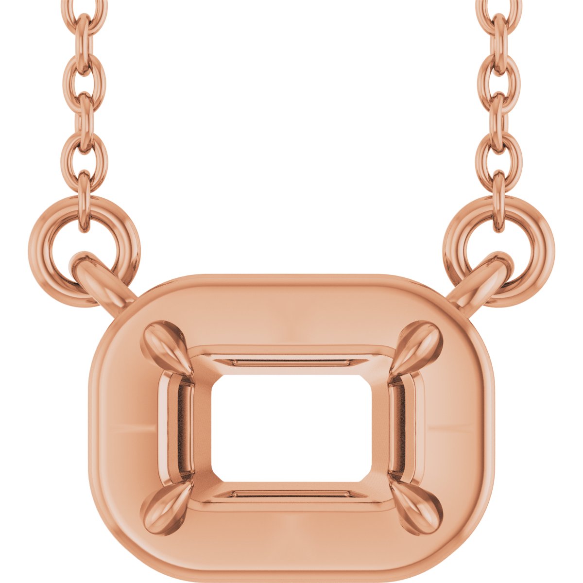 Claw-Prong Solitaire Bezel-Style Necklace or Center