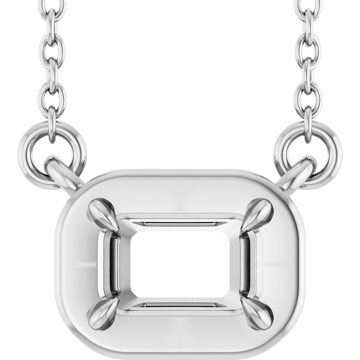 Claw-Prong Solitaire Bezel-Style Necklace or Center