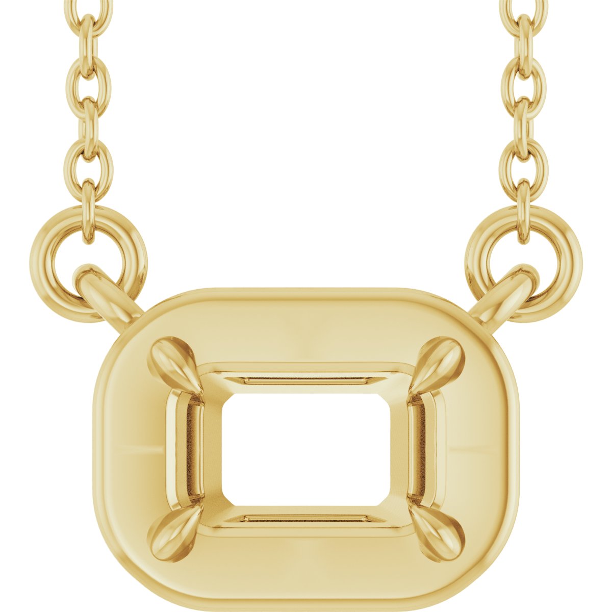 Claw-Prong Solitaire Bezel-Style Necklace or Center
