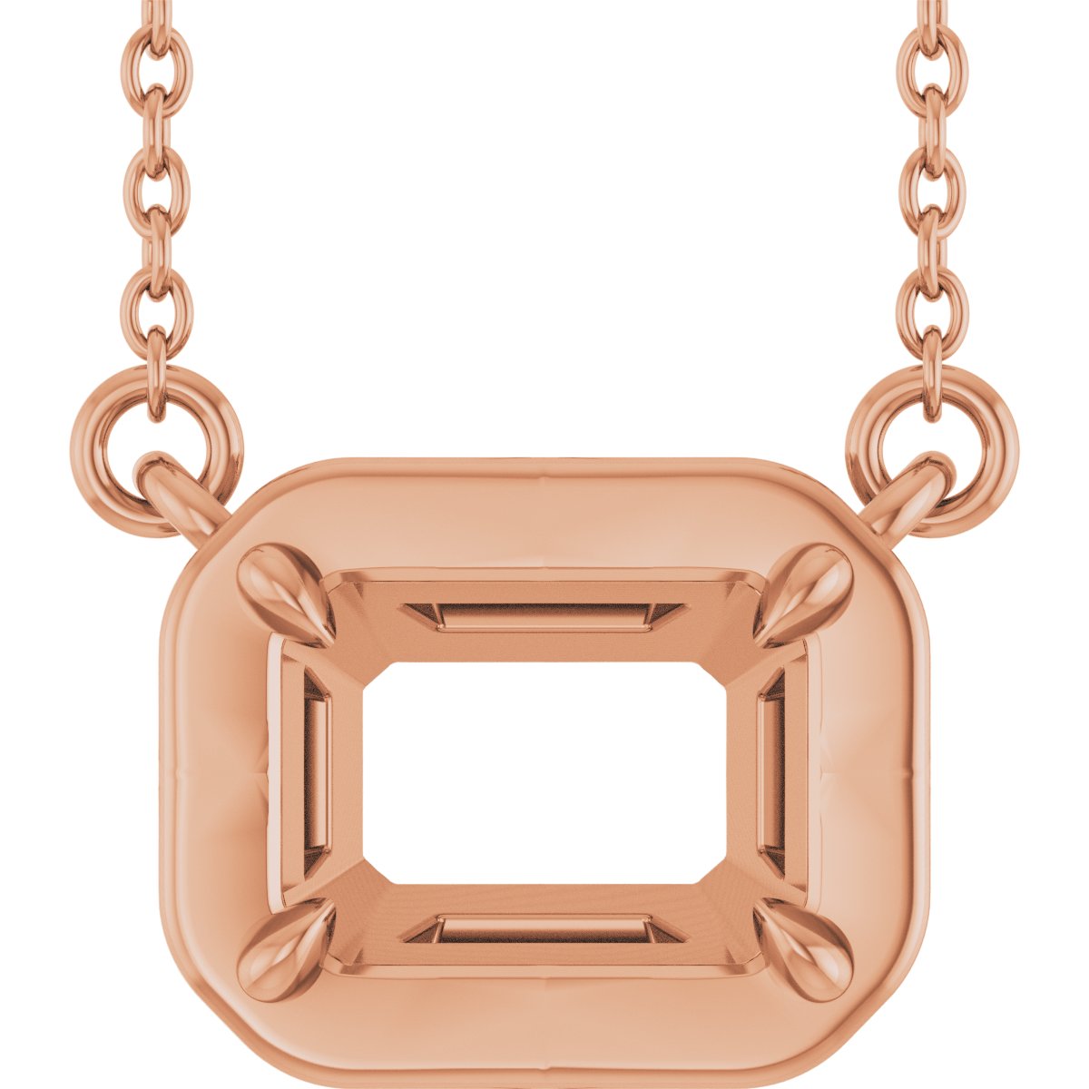 Claw-Prong Solitaire Bezel-Style Necklace or Center