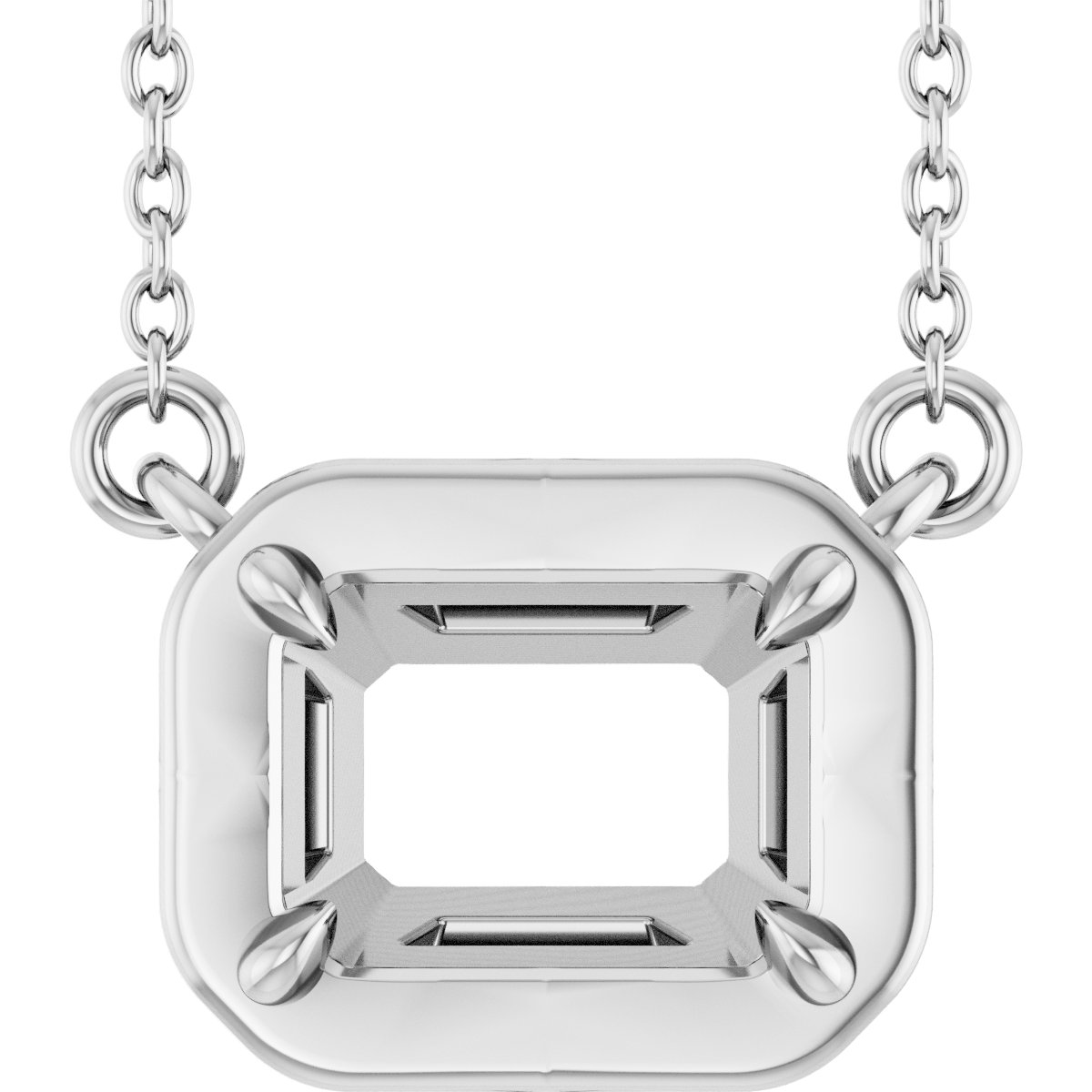 Claw-Prong Solitaire Bezel-Style Necklace or Center