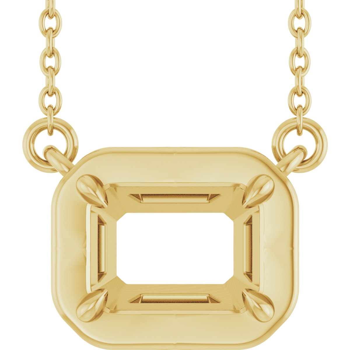 Claw-Prong Solitaire Bezel-Style Necklace or Center