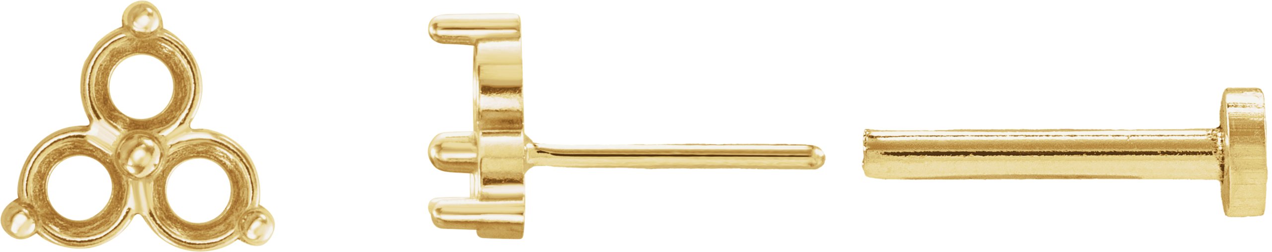 Three-Stone Cluster Earrings