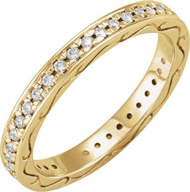 3/8 CTW Natural Diamond Eternity Band – 14K Yellow Gold