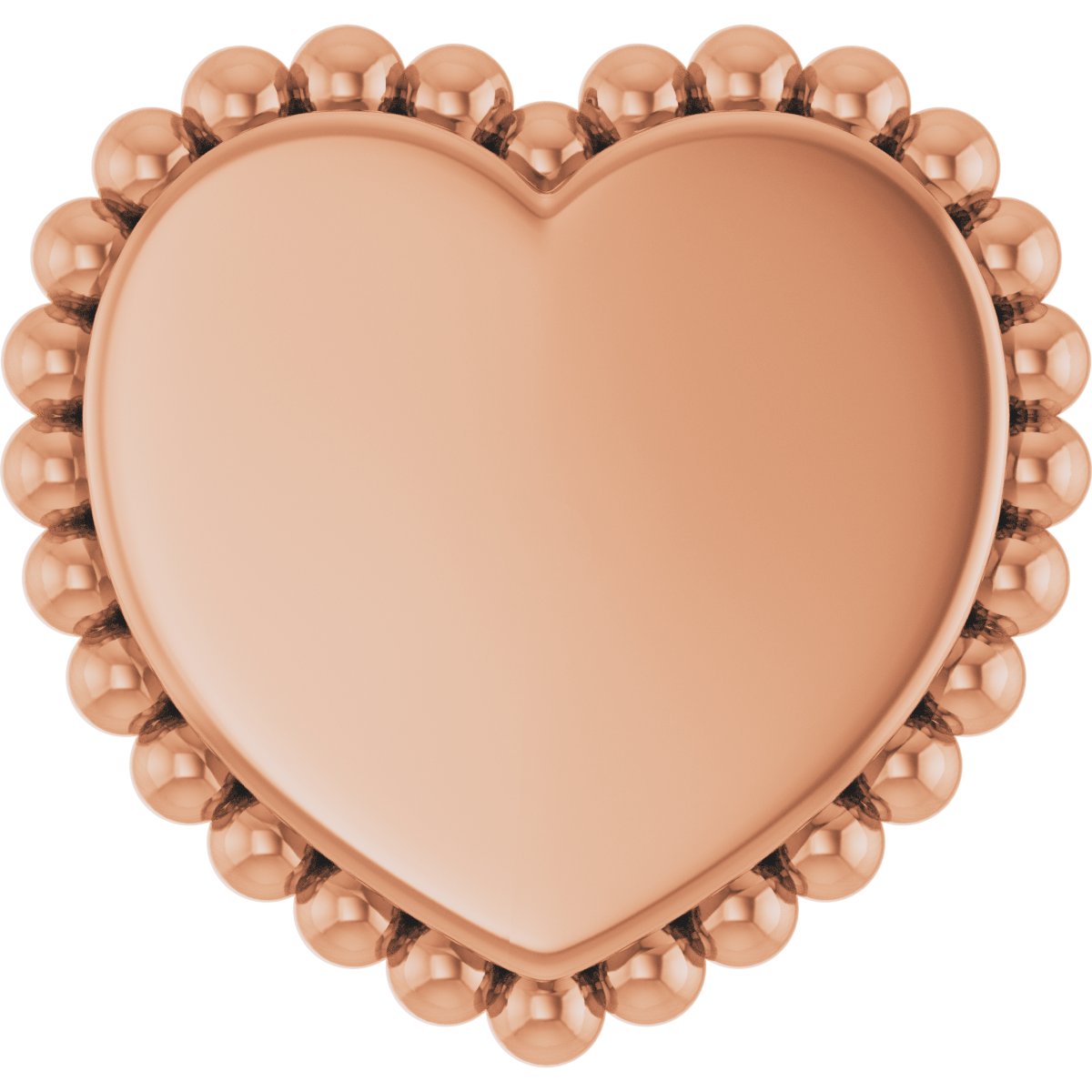 Engravable Beaded Heart Trim