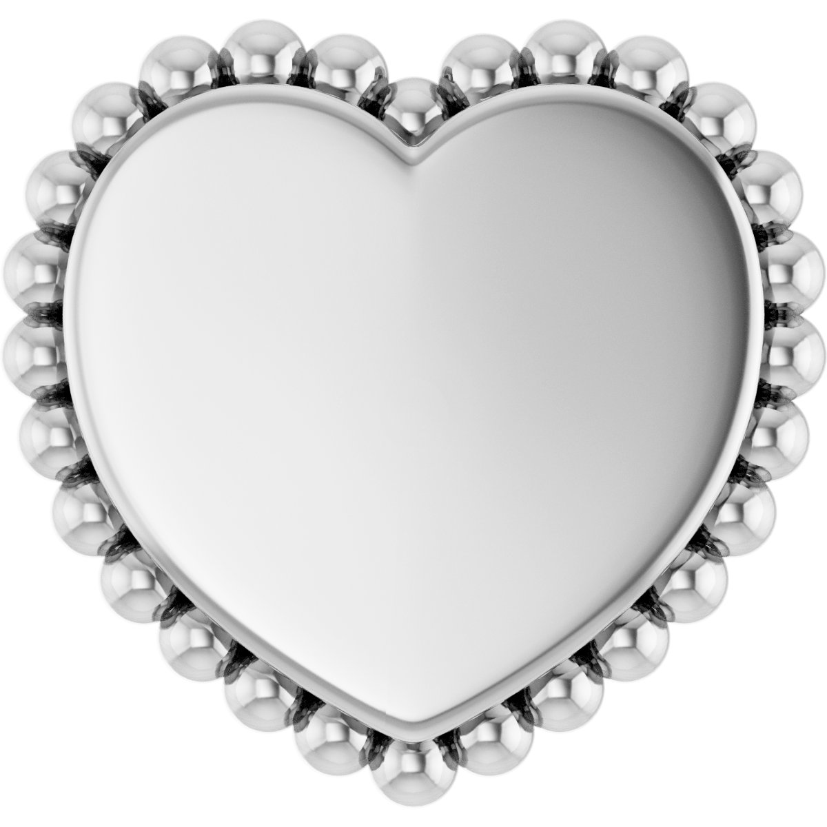 Engravable Beaded Heart Trim