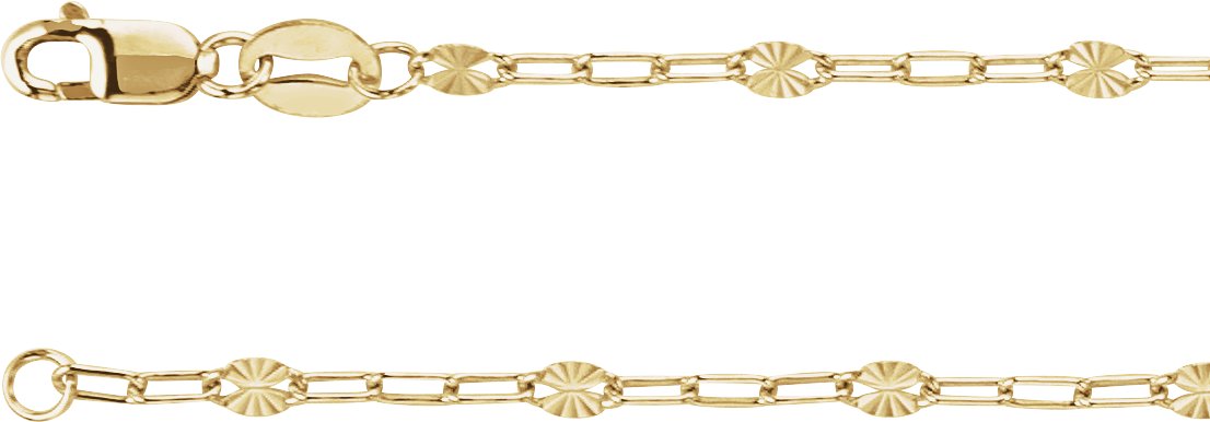 14K Yellow Gold-Filled 2.5 mm Light Paperclip-Style Starburst Mirror 7