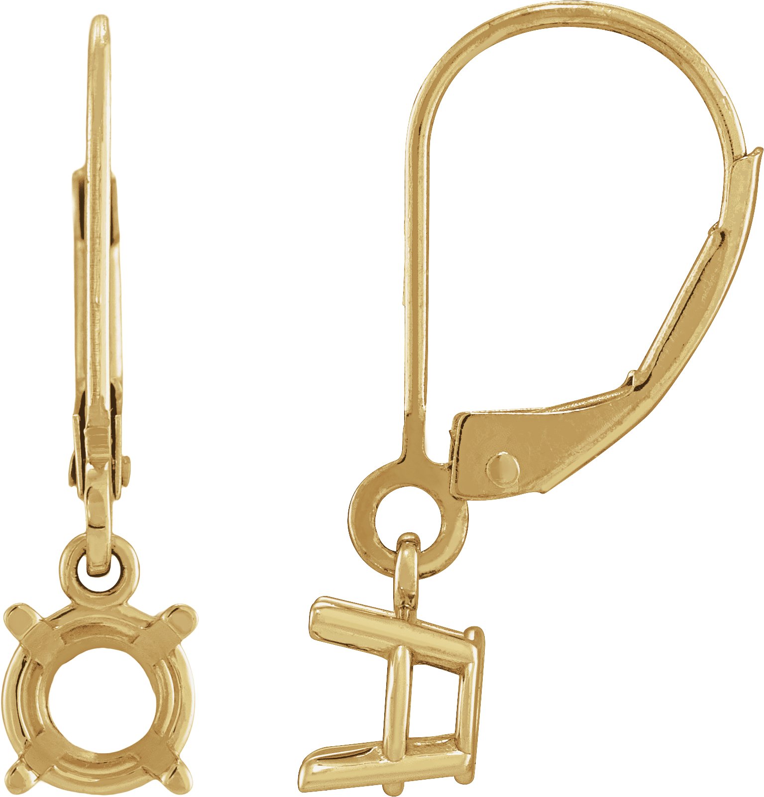 Round 4-Prong Dangle Earrings