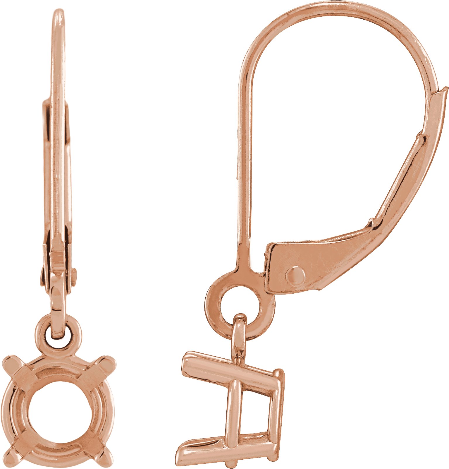 Round 4-Prong Dangle Earrings