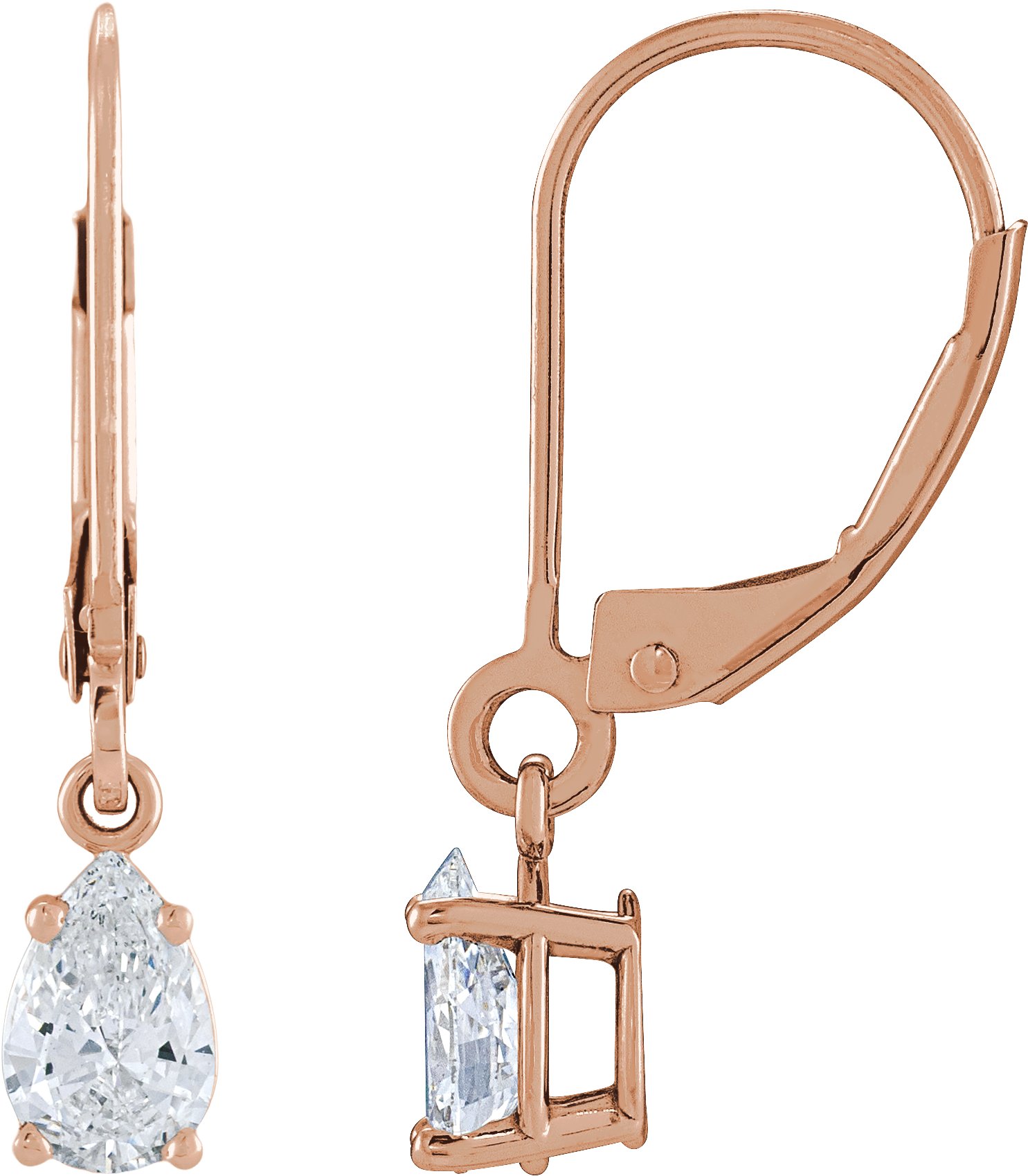 Pear 4-Prong Dangle Earrings