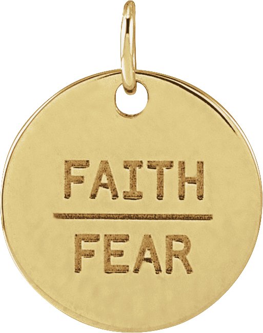 Faith Over Fear Disc Necklace or Pendant