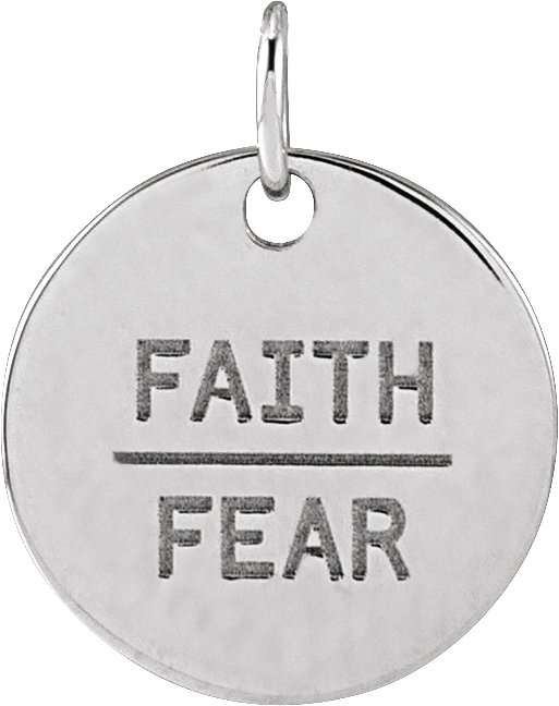 Faith Over Fear Disc Necklace or Pendant