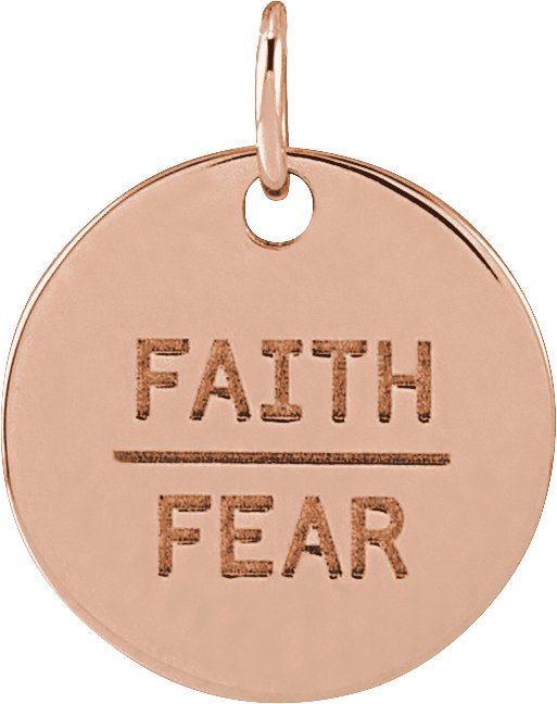 Faith Over Fear Disc Necklace or Pendant