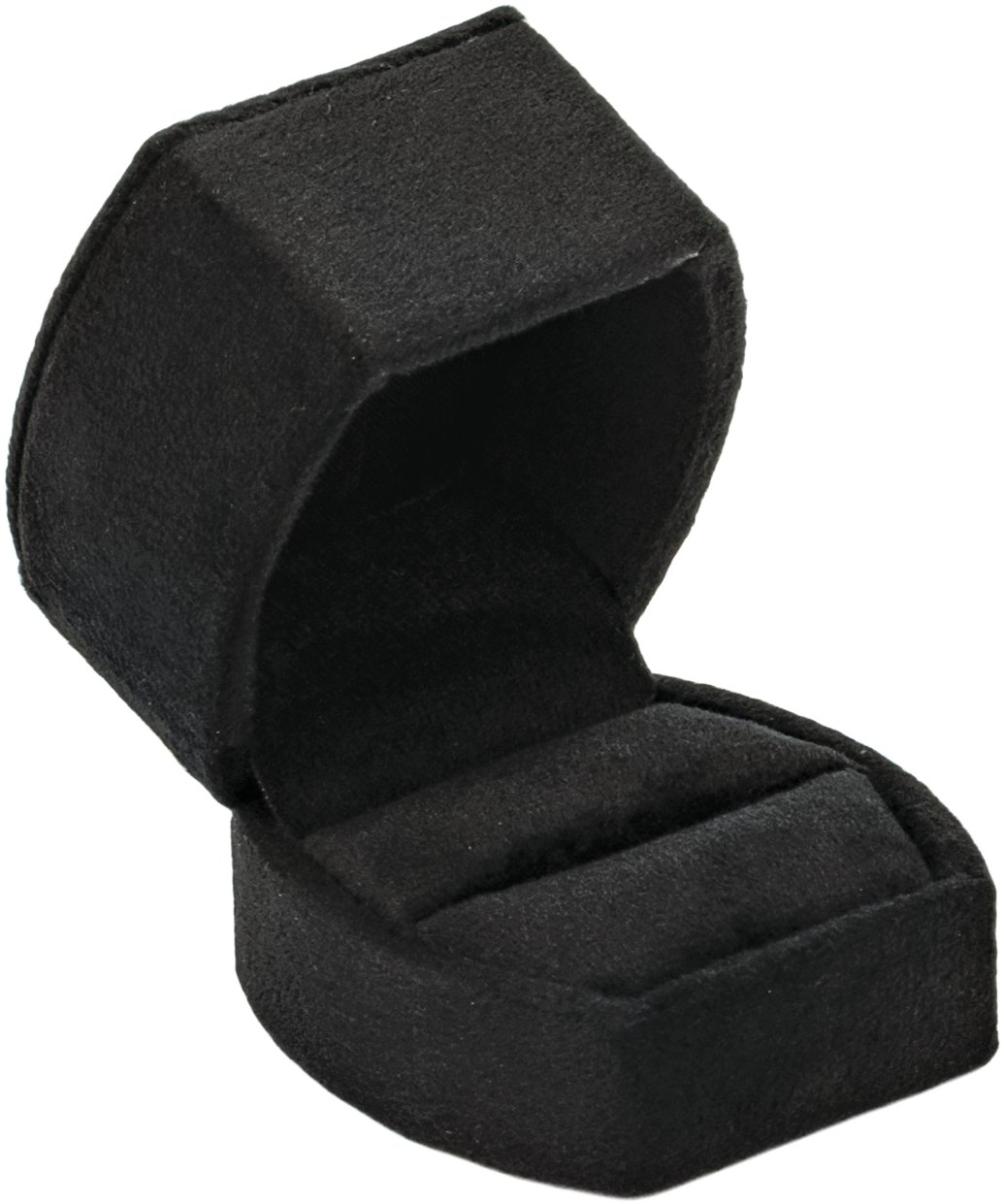 Charlotte Black Velvet Ring Box with Velvet Interior