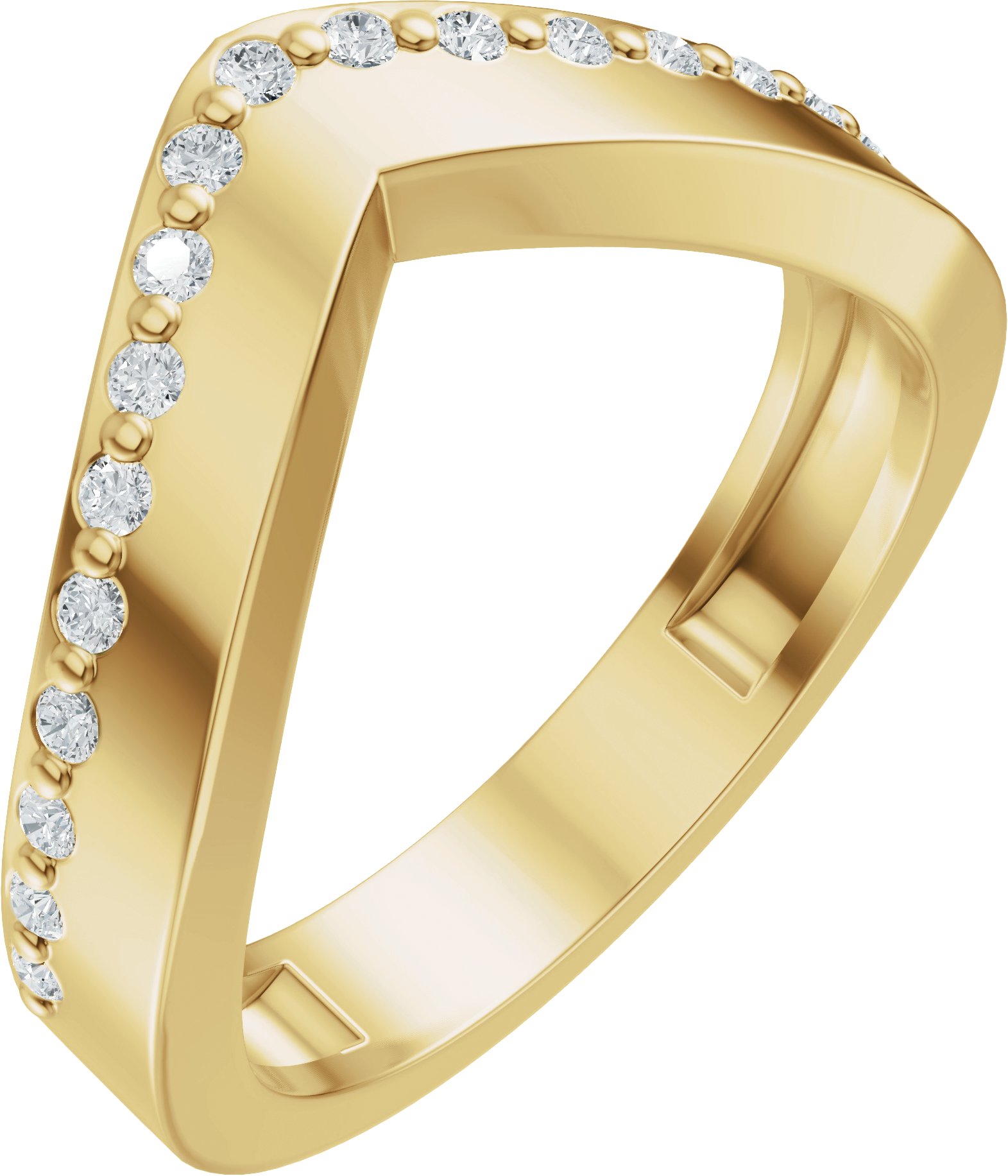 1/5 CTW Natural Diamond Contour Band – 14K Yellow Gold