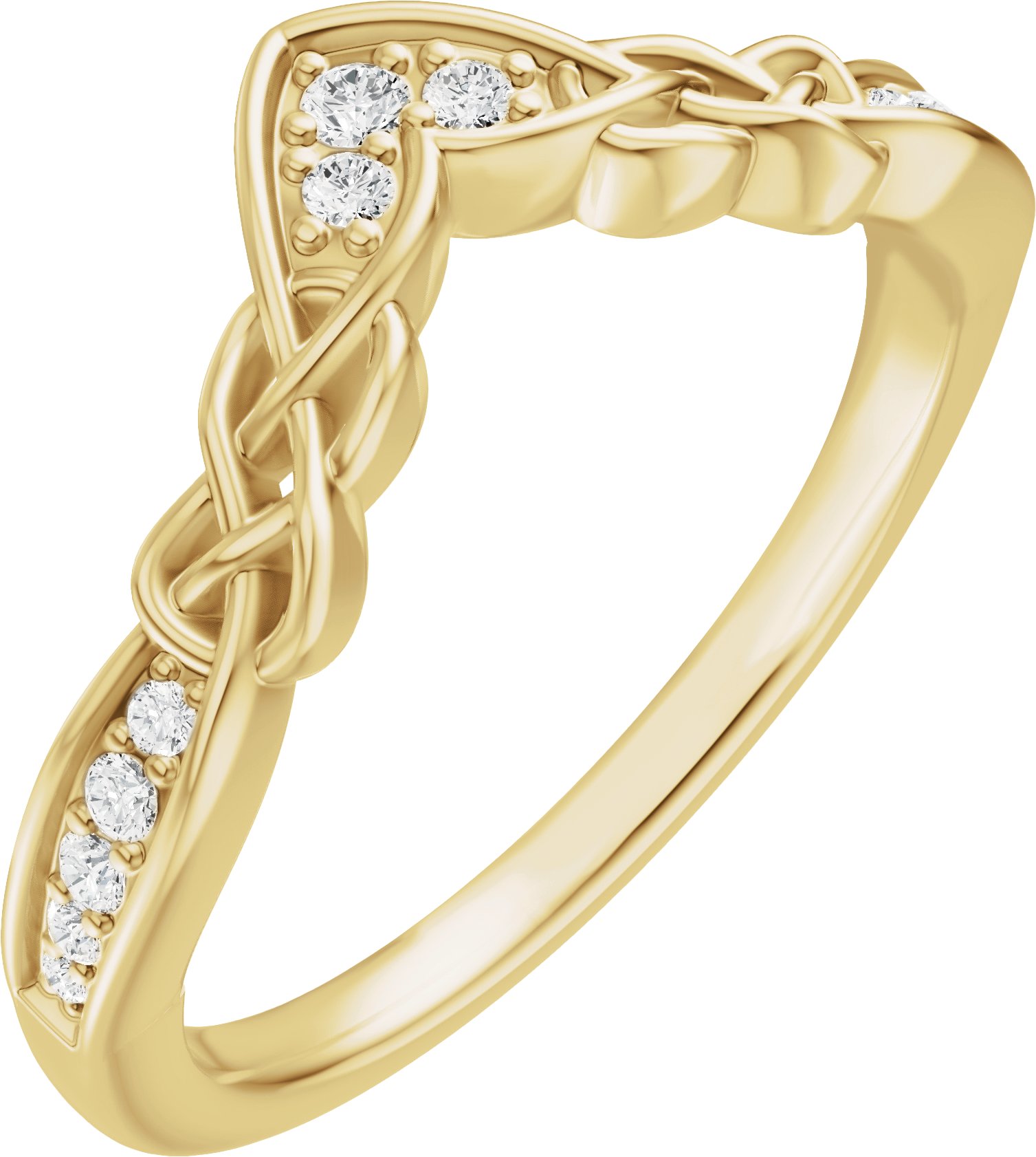 1/10 CTW Lab-Grown Diamond Contour Band – 14K Yellow Gold