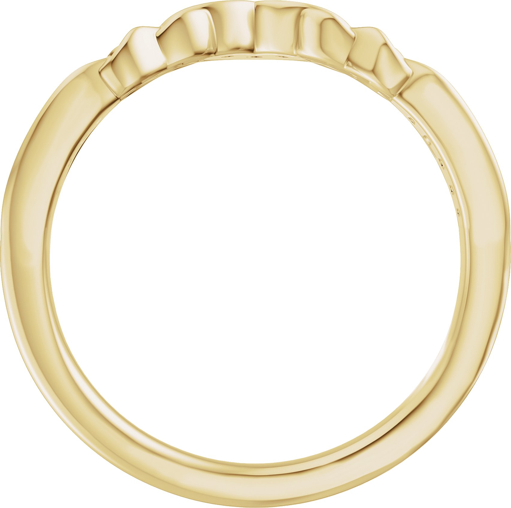 Alternative view of 1/10 CTW Lab-Grown Diamond Contour Band – 14K Yellow Gold