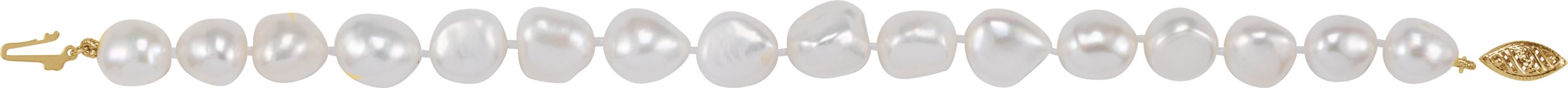 14K Yellow Gold Cultured White Freshwater 7 Bracelet