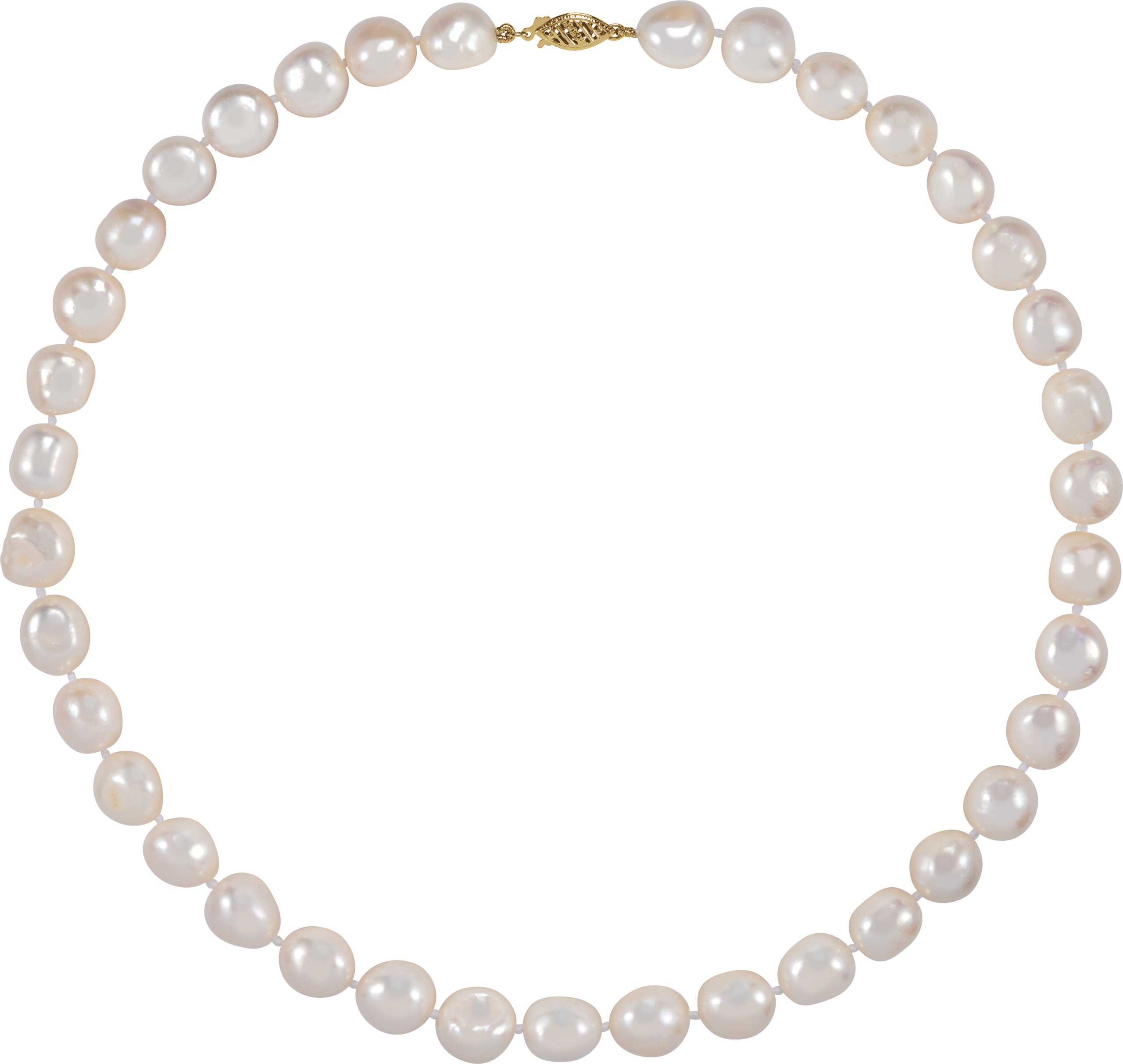 Cultured Freshwater Pearl Necklace – 14K Yellow Gold
