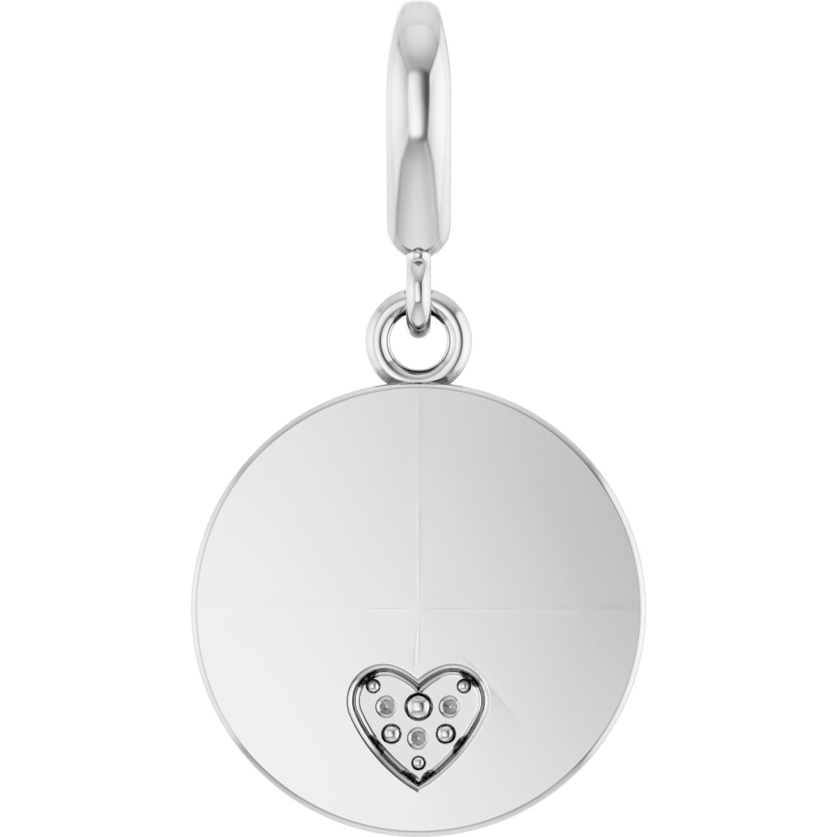 Engravable Accented Heart Charm/Pendant