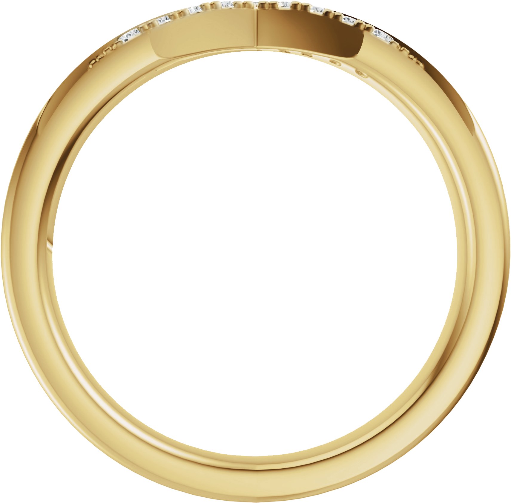 Alternative view of 1/10 CTW Natural Diamond Contour Band – 14K Yellow Gold