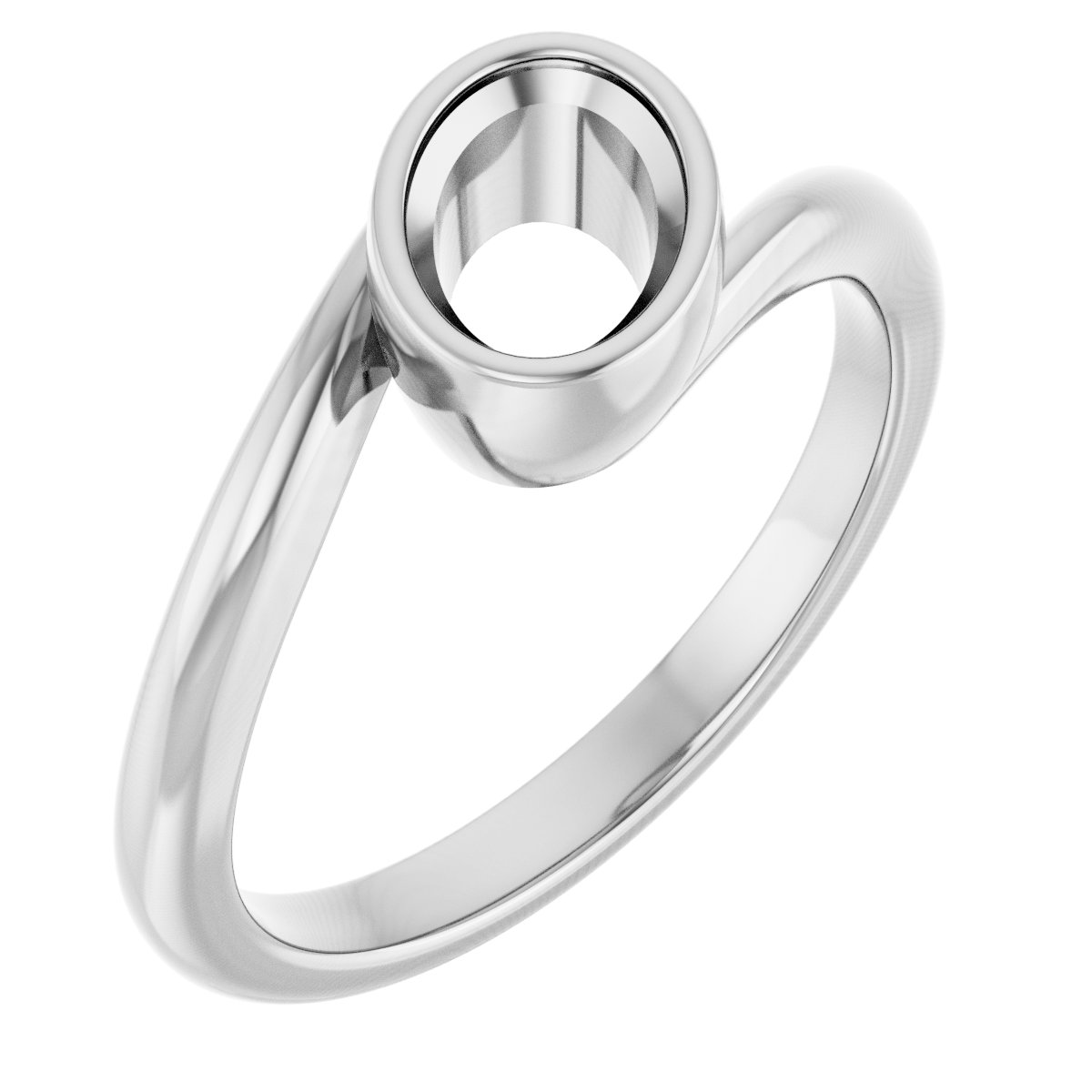 Bezel-Set Solitaire Bypass Ring