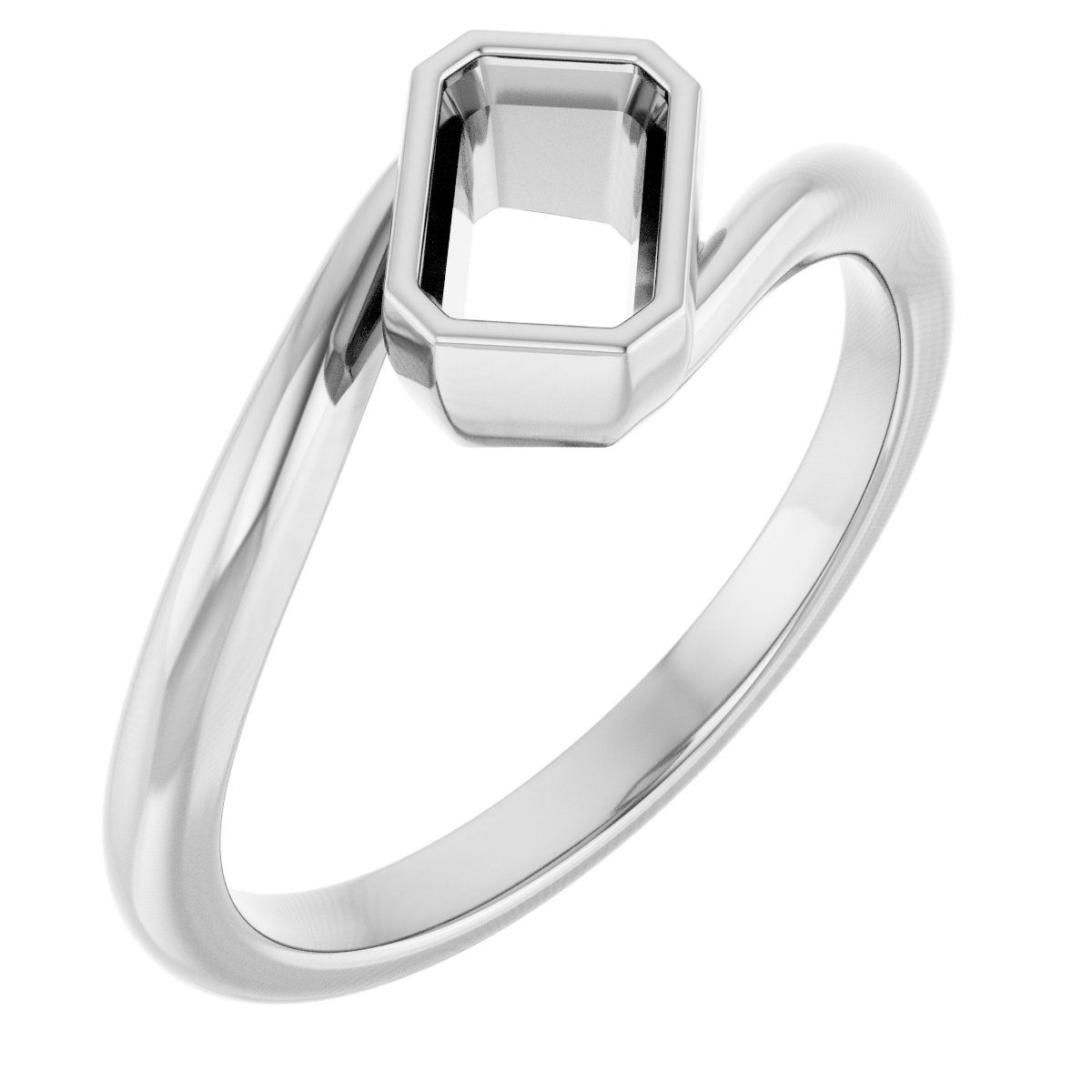 Bezel-Set Solitaire Bypass Ring