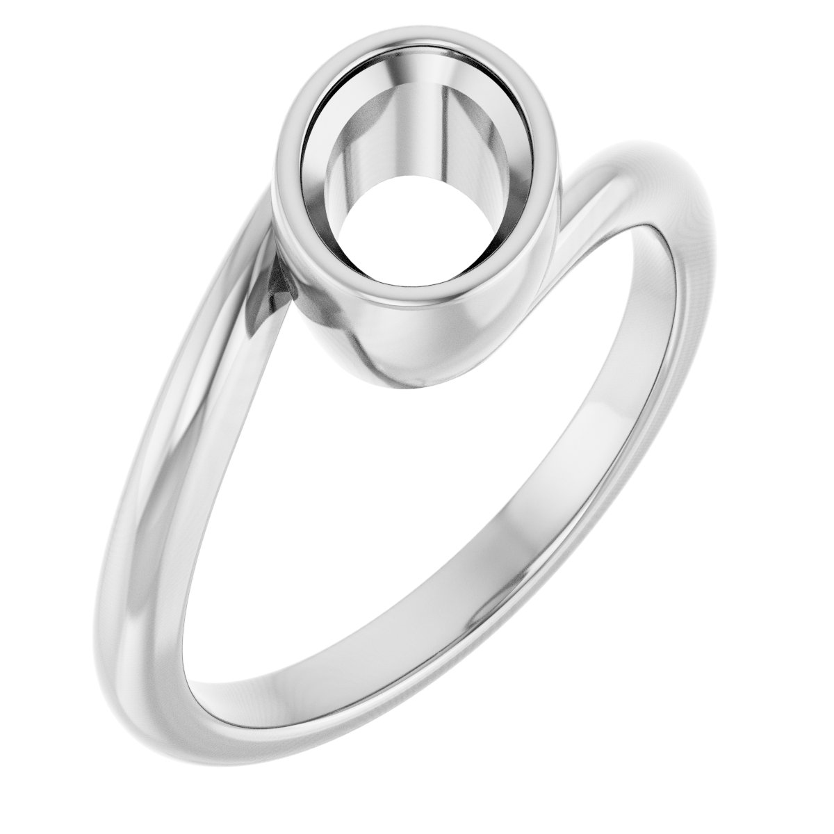 Bezel-Set Solitaire Bypass Ring
