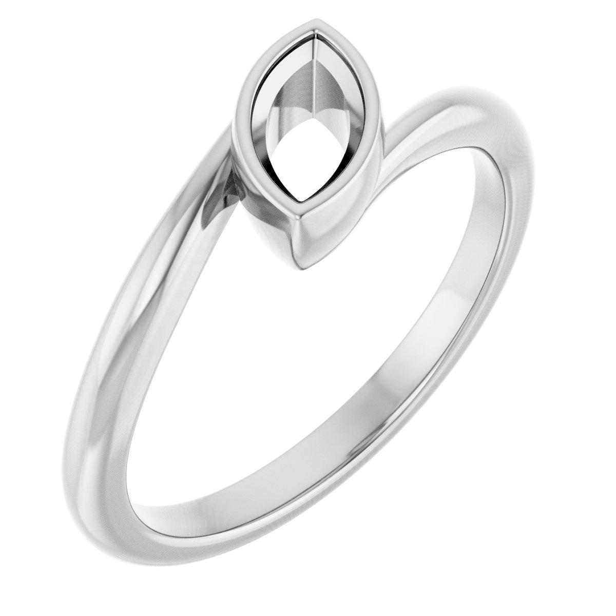 Bezel-Set Solitaire Bypass Ring