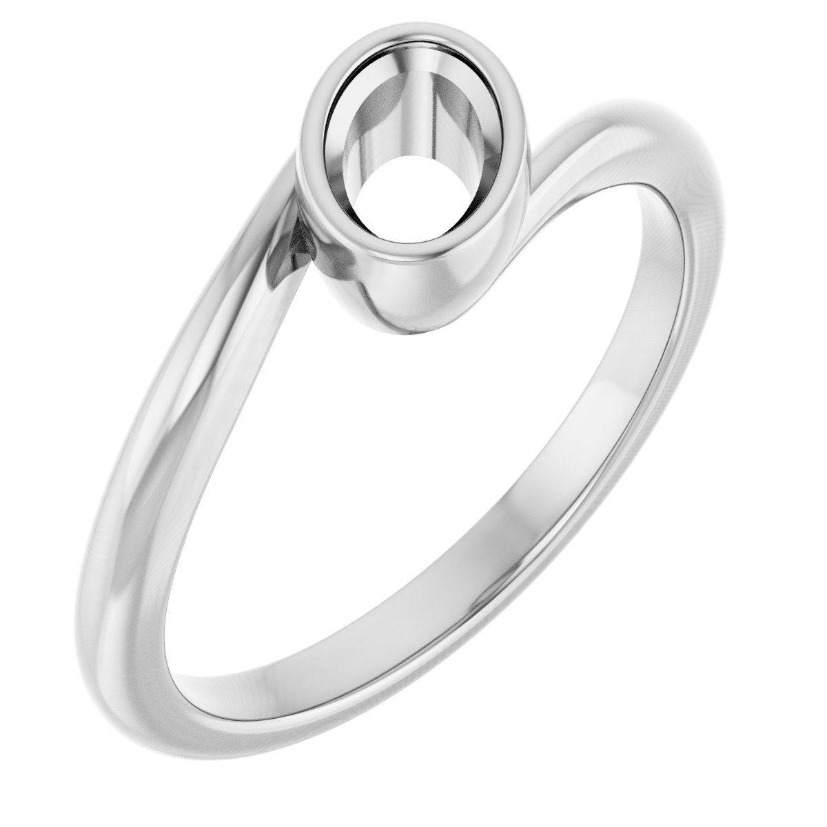 Bezel-Set Solitaire Bypass Ring