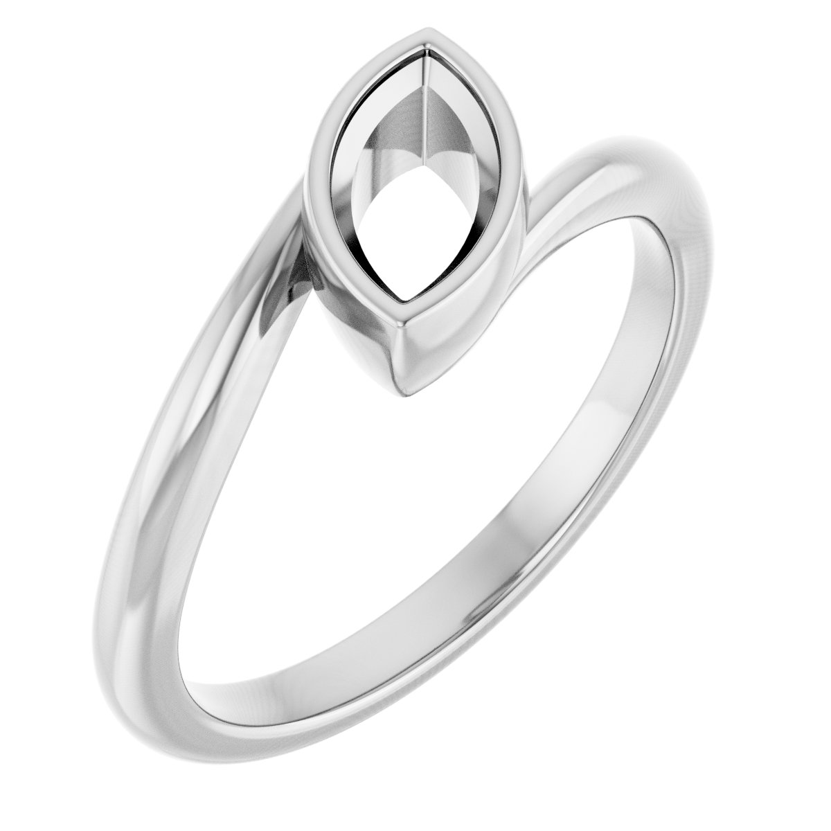 Bezel-Set Solitaire Bypass Ring