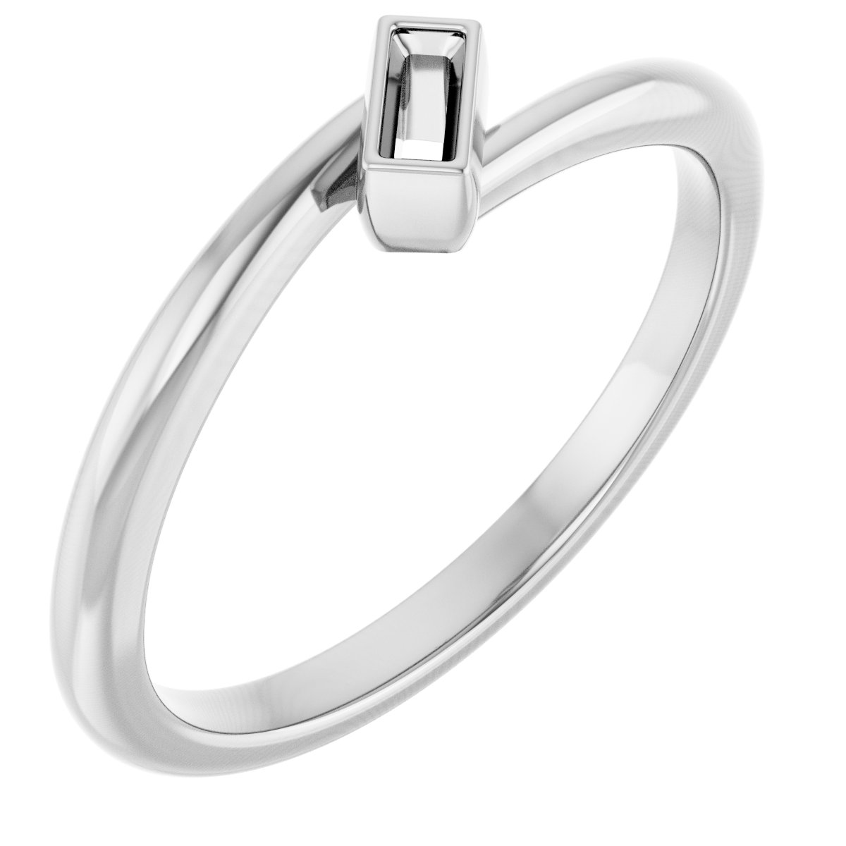 Bezel-Set Solitaire Bypass Ring