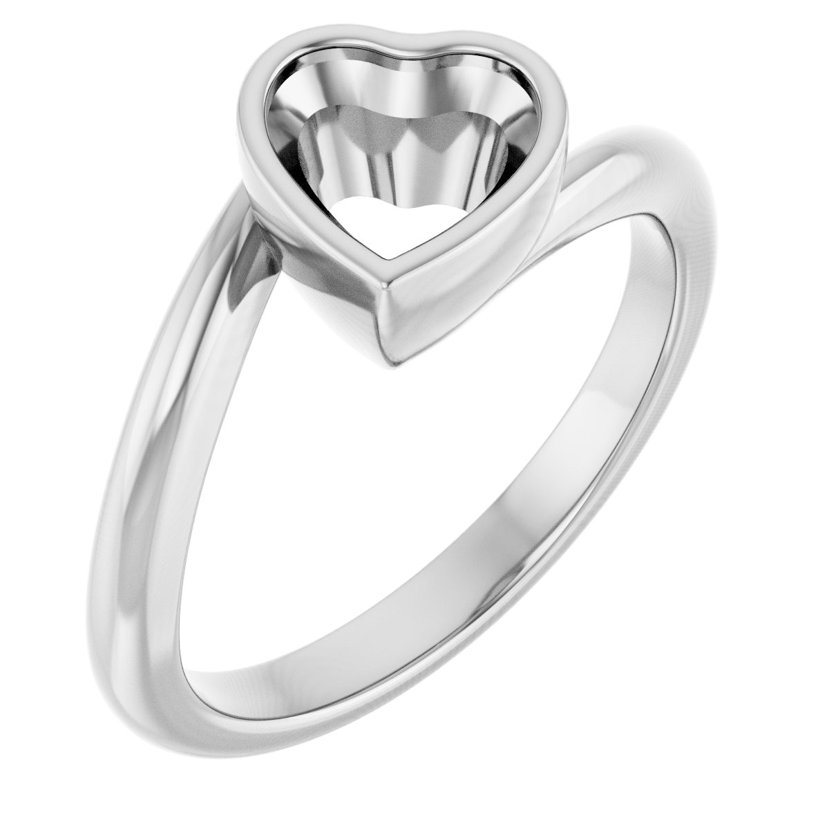Bezel-Set Solitaire Bypass Ring