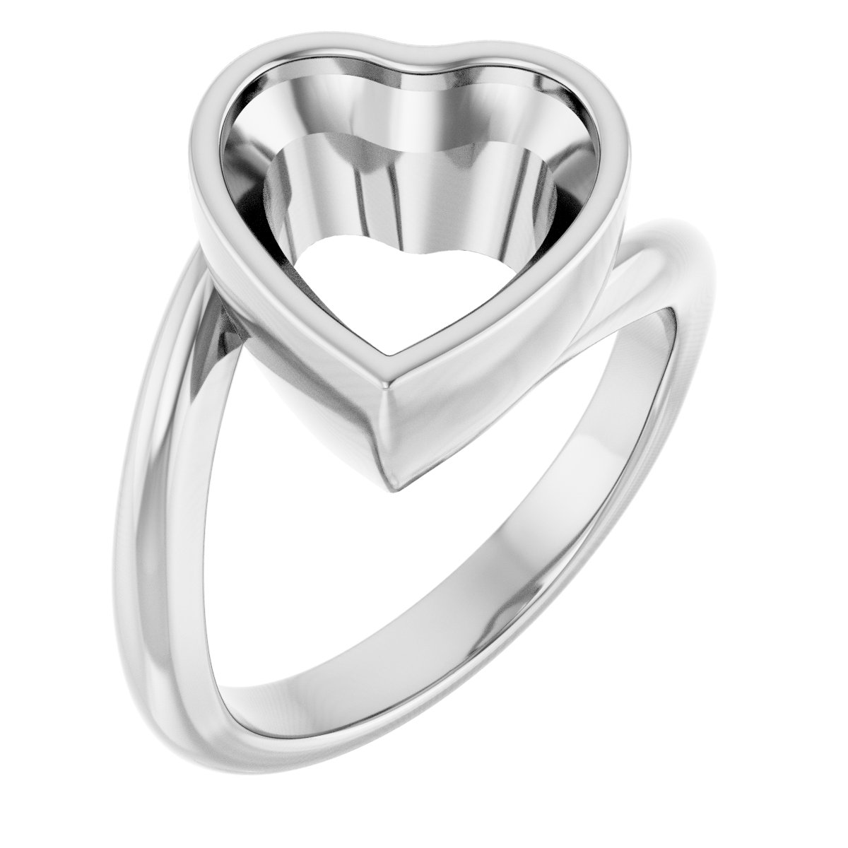 Bezel-Set Solitaire Bypass Ring