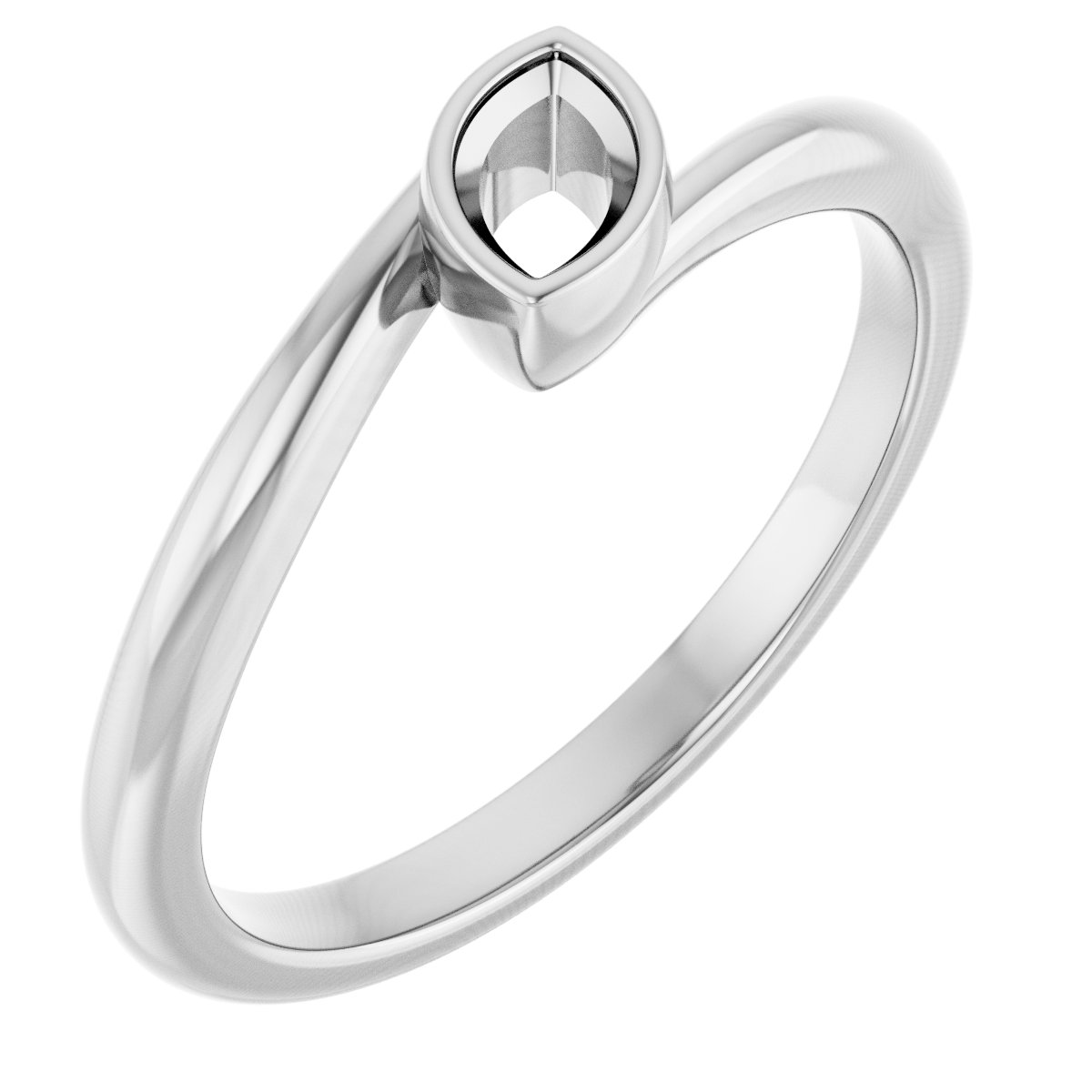 Bezel-Set Solitaire Bypass Ring