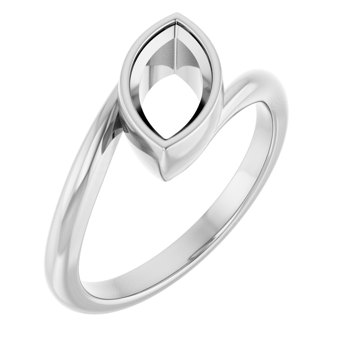 Bezel-Set Solitaire Bypass Ring